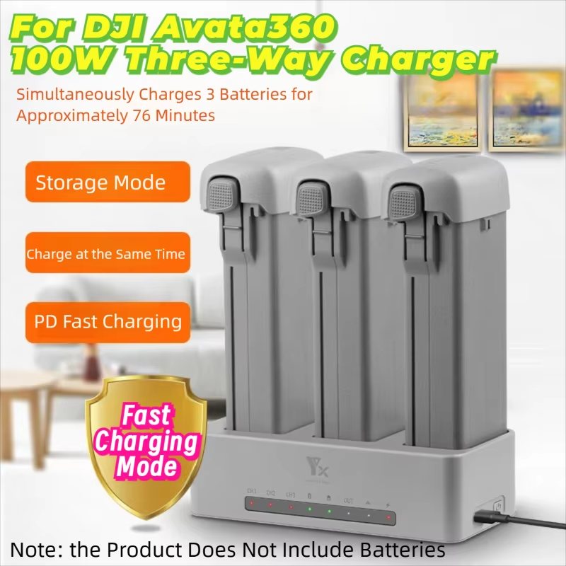 Drone Power Bank - Carregador Rápido de Três Vias para
