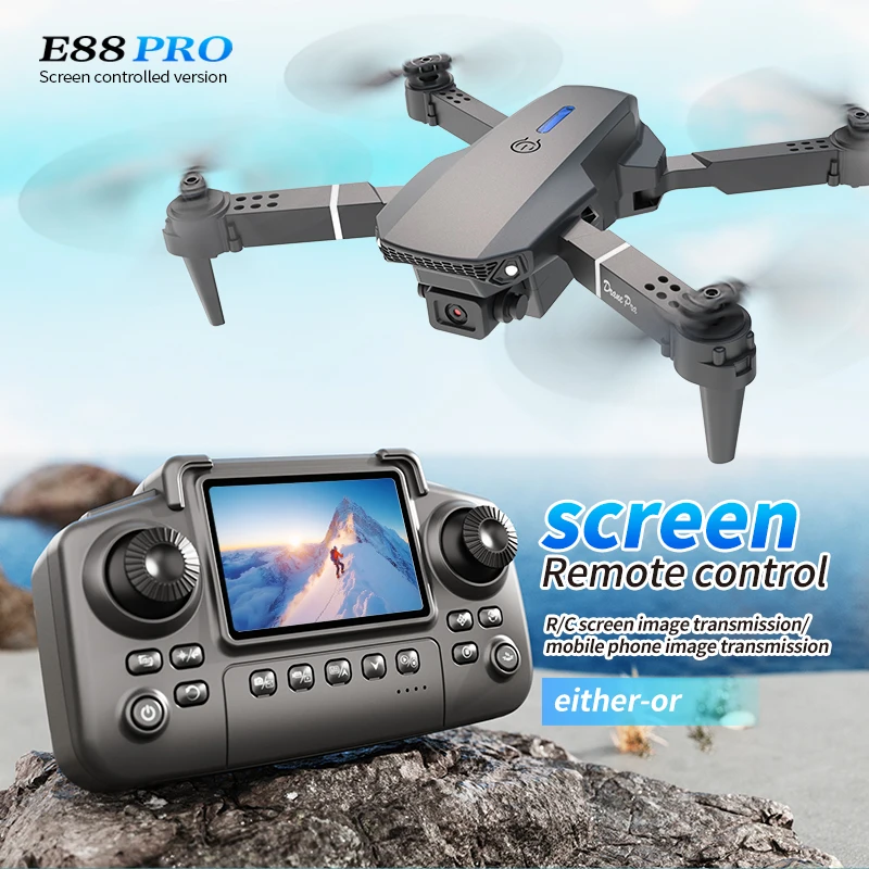 Drone Profissional E88 PRO com - Drone Controller Screen avaliação e preço